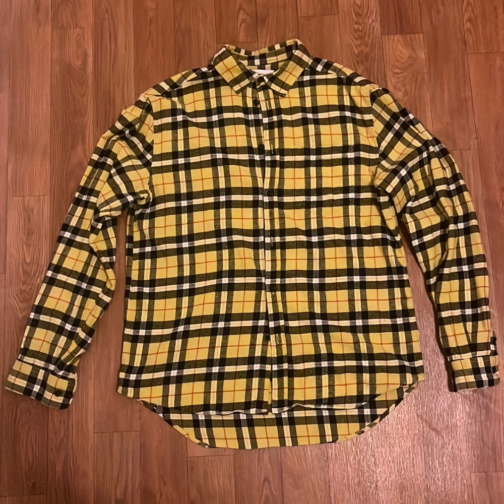 Urban Outfitters Yellow Plaid button down flannel shirt